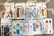 Vintage Lot 9 Uncut  Cut Simplicity McCalls Pajamas Robes Etc Sewing Patterns