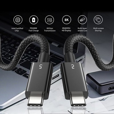 Für Thunderbolt5 Kabel 80Gbps für verbesserte Video- und Stromleistung