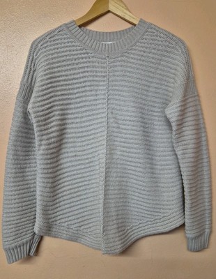 Max Studio Pullover Pulli beige gerippt Rundhals Wollmischung Größe M