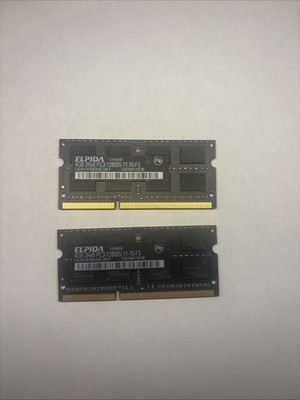 Elpida 8gb 2x4gb DDR3 PC3 - 12800S RAM