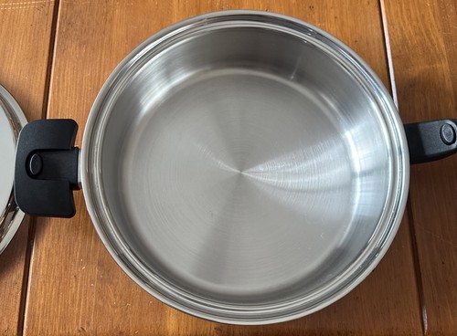 NutraEase Cookware Pan Skillet Vapo Lid Removable Handles Nutra Ease Titanium SS - Picture 9 of 20