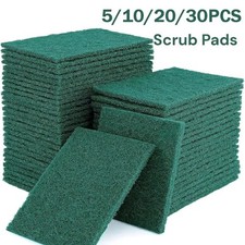 10/30Pcs Green Scouring Pads Heavy Duty Cleaning Scrubbing Pads Scourers