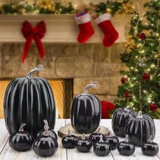   14pcs Artificial Pumpkin Black Foam Creative Lightweight Reusable Decorative