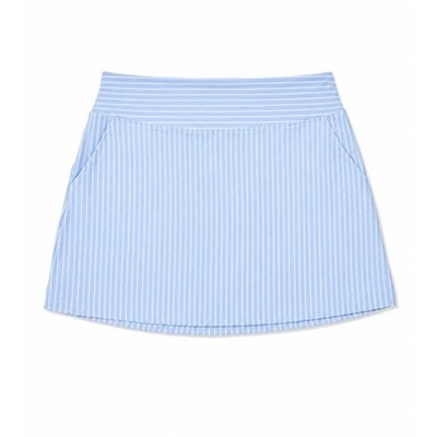 Laura Ashley Blue White Striped Active Skort with Pockets Size L