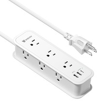 10FT Surge Protector Power Strip 6 Outlets 3 USB Charging Ports NO BOX