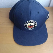 Branded Bills Style 100 Snapback Hat "Open Road Ahead" Patch Navy Blue