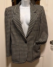 Vintg. Classy Christian Dior Separates Houndstooth Blazer Size 8-VERY GOOD COND