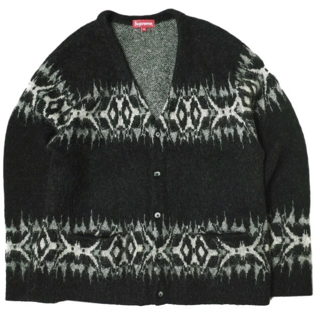 Cardigan à rayures abstraites SUPREME Supreme 22AW cardigan à rayures abstraites XL BLAC