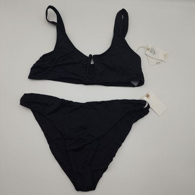 Good American U Ring Vegas Bikini Top and Cheeky Bottom in Black Size 2X