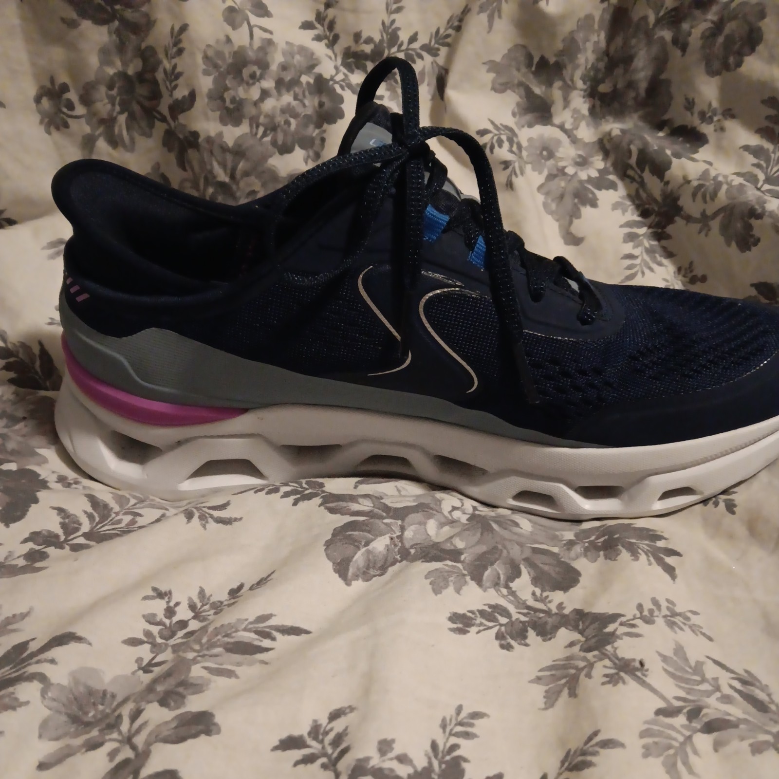 Skechers Women Shoes Slip Ins Glide Step Gray Pink Altus Sketchers 150510 8.5