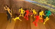 Vintage Tim Mee 1970s Western Playset Cowboys and Indians 10 pieces