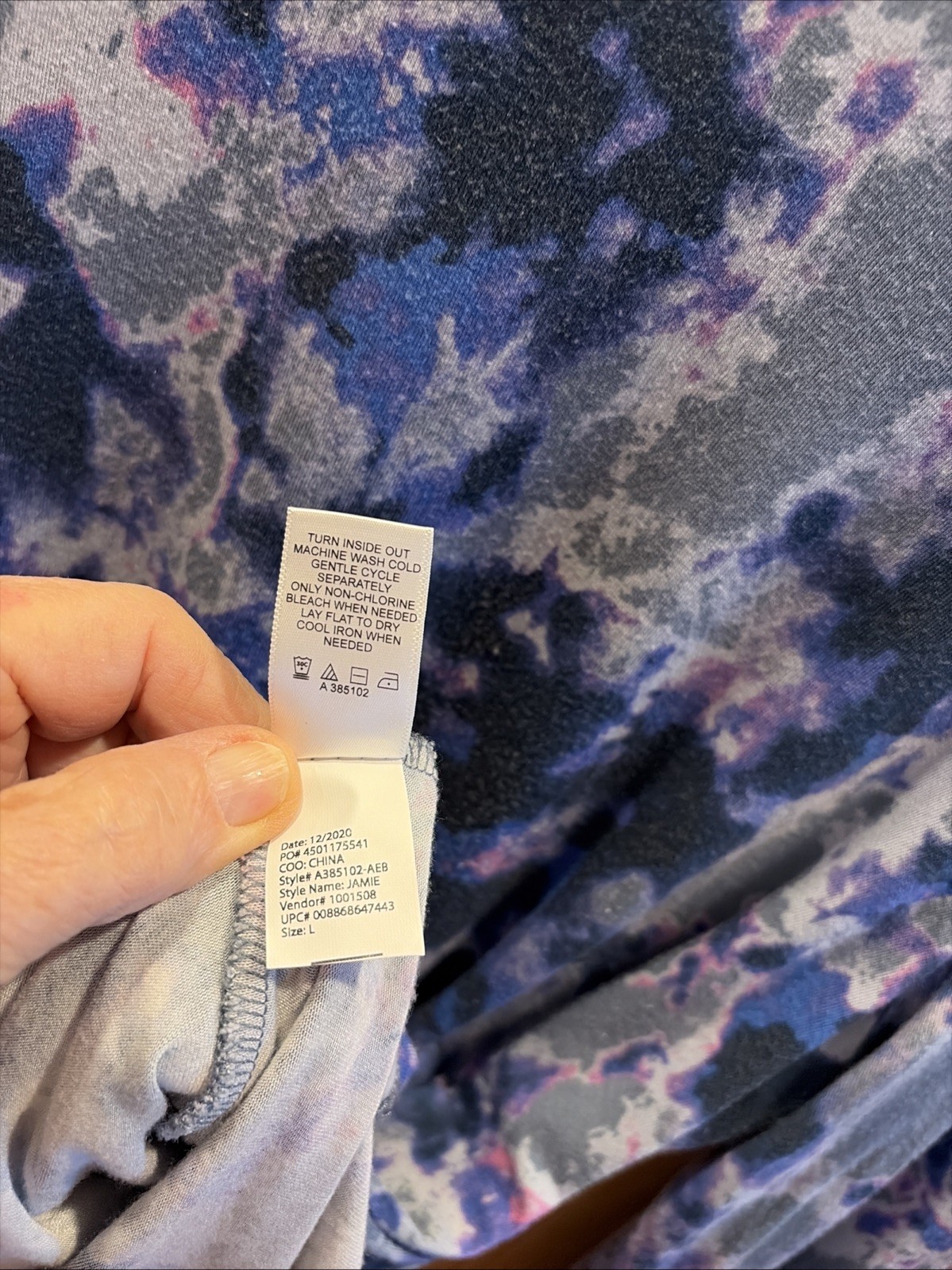 LOGO Lori Goldstein Women's Tunic Top Size L Blues Mixed For The Dye Effect