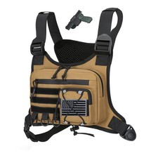 Outdoor Sports Chest Bag for Men, Chest Vest Holster Fits Most Pistols, EDC Trav