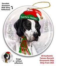 English Pointer Santa's Helper Holiday Ornament