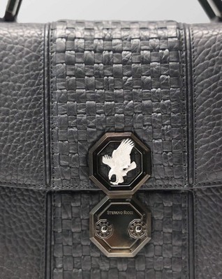 Stefano Ricci Woven Leather Briefcase with Eagle Plaque Closure