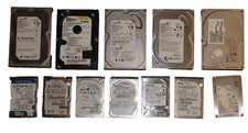 Lot of 12 Non-Working 3.5" & 2.5" Hard Drives Various Size and Brands-Parts Only