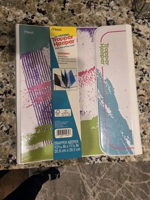 Trapper Keeper Binder Portfolio Mead NEW Paint Splash Features 2 Folders 