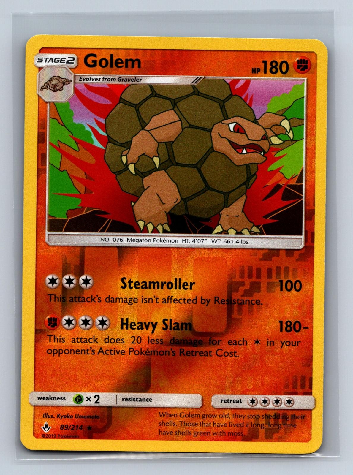 Golem 89/214 Rare Unbroken Bonds Pokemon Reverse Holo NM/M 725b-53