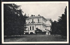 Pribram, Ortspartie mit Villa, Ansichtskarte 1915 