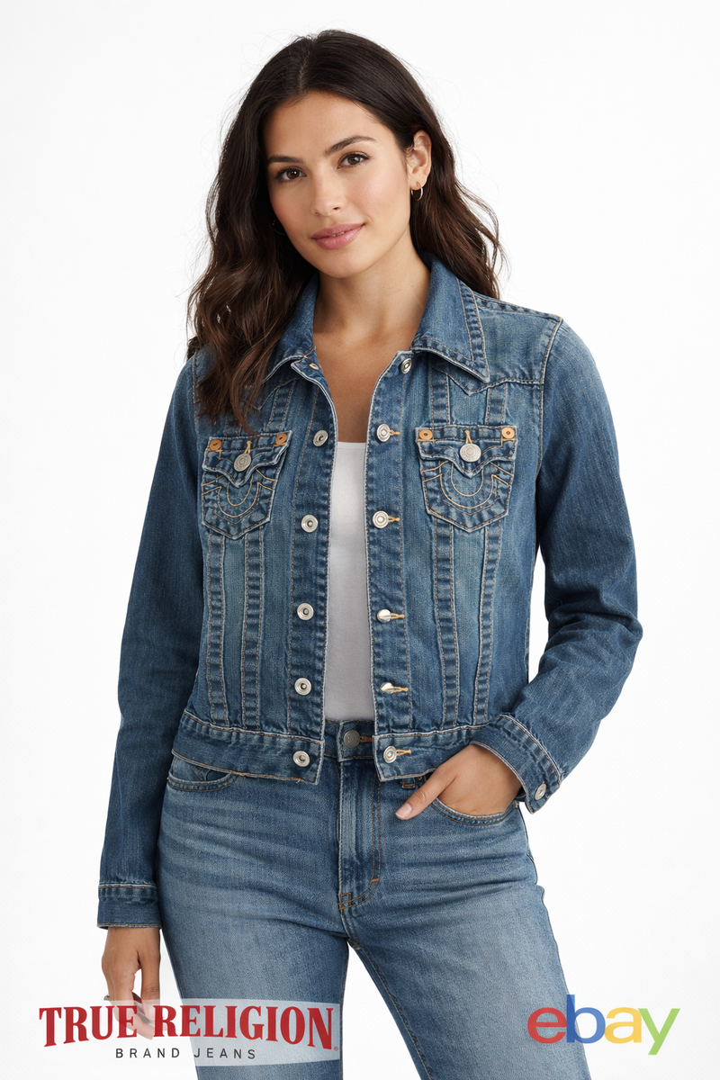 True Religion Jimmy Jean Jacket Women's Size : Small, Denim | eBay