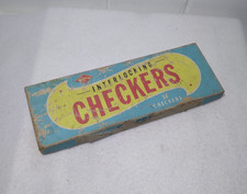 Vintage Built Rite 24 Interlocking Checkers No. 38 w/ Box Made in USA