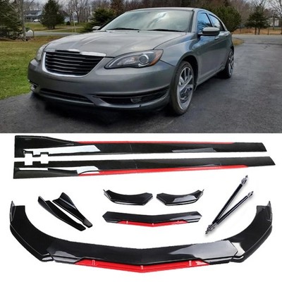 Front Bumper Lip Splitter Spoiler Glossy Black Red For Chrysler 200 300 Body Kit