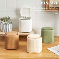 With Lid Garbage Waste Bin Organizer Desk Storage Box  Bedroom Office