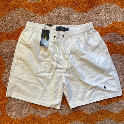Short de plage Ralph Lauren - Taille M - Couleur blanc logo brodé noir - Neuf - Photo 1/4