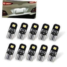 10 PCS 194 LED Bulbs, T10 2835 W5W 2SMD Chipsets 6000K White License Plate