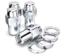 Chrome M12x1.25 Cragar Standard Mag Style Lug Nuts With Washers 4 Pack 12x1.25