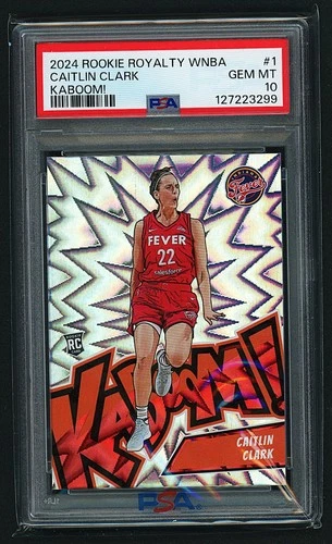PSA 10 2024 PANINI WNBA CAITLIN CLARK ROOKIE ROYALTY KABOOM! RC #1 CASE-HIT SSP
