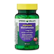 Melatonin 3 mg Fast-Dissolve Sleep Support Tablets, 120 Ct