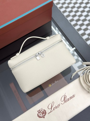 Loro Piana Extra Pocket L19 Ivory Velvet Leather NEW