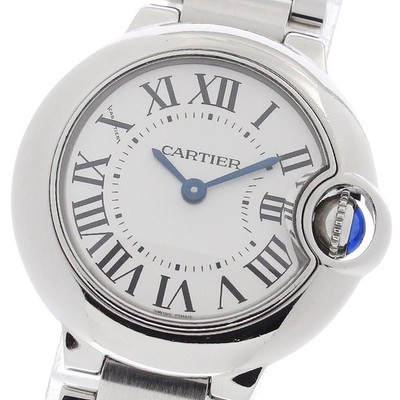 CARTIER Baron blue SM W69010Z4 Silver Dial Quartz Ladies Watch_971078