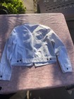 Stylus Womens White Jean Jacket Button Up Size Large — photo 6