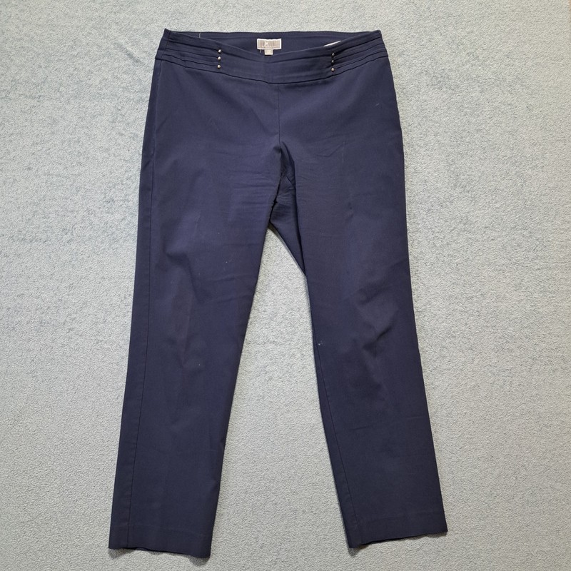 JM Collections Pants Mens Size 14W Navy Blue High Rise Straight Leg