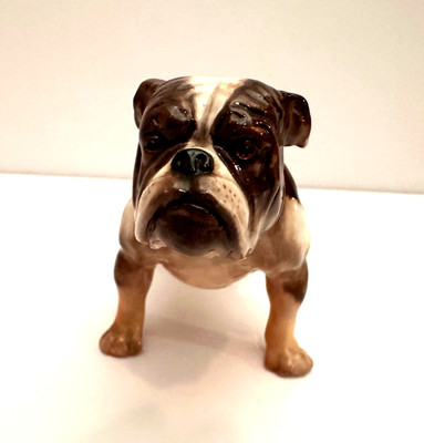 Rare Royal Doulton Dog Old English Bulldog With Collar HM 1047 Brindle coloring