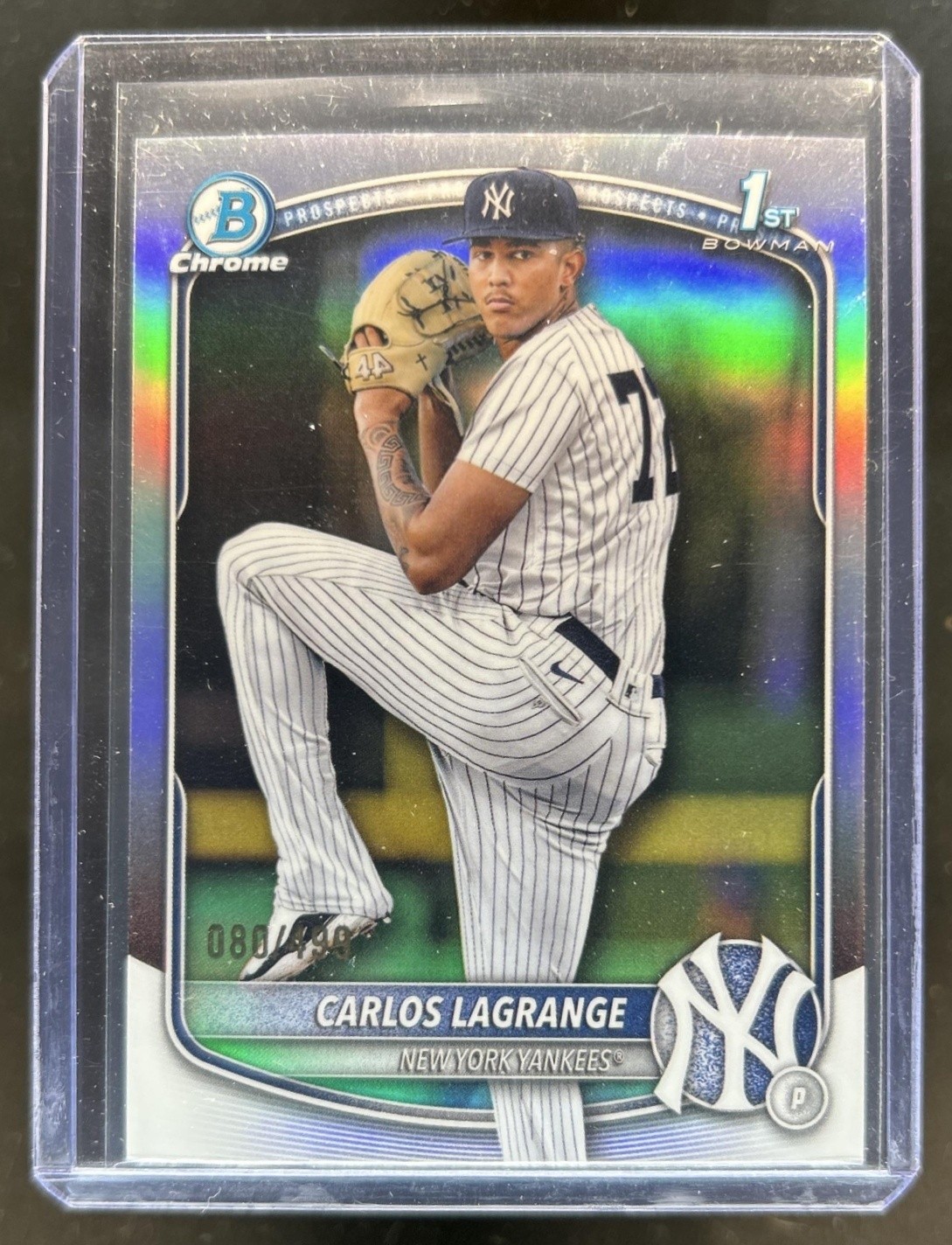 2025 Bowman Chrome Carlos Lagrange Refractor 1st Prospect #/499 Yankees