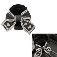 Car Gear Shift Knob Cover, Cute Bow Tie Shifter Stick Protective Black heart