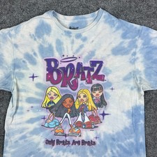Bratz T-Shirt Womens M Blue Tie-Dye Y2K Graphic Cartoon Dolls Only Bratz Are