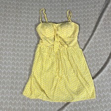 AUW Dress Yellow Medium Summer Date spring fling romantic casual floral flower