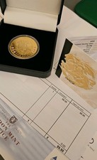 SILVER .925 £5 POUND ST GEORGE & THE DRAGON BEJEWELLED GOLDEN CROWN COA 28.28g