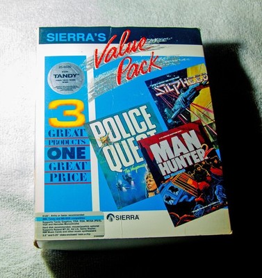 Sierra Value Pack Big Box PC 1989 2-Formats CIB 26 Disks Silpheed Manhunter PQ