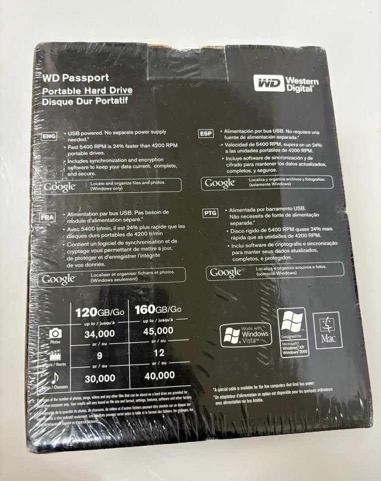 Western Digital External Portable 160GB Hard Drive - NEW SEALED BOX - Image 3 of 4