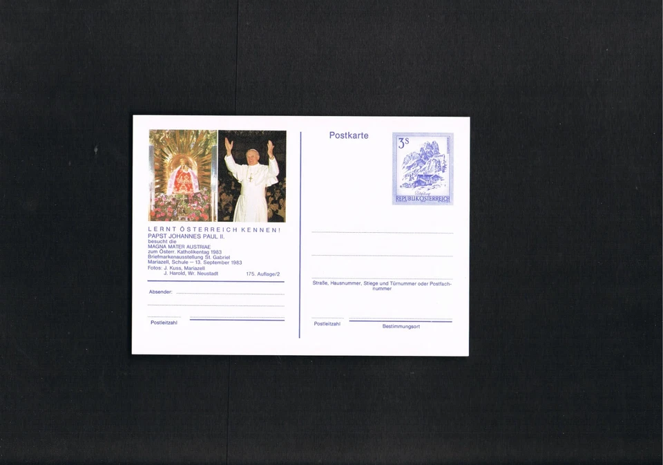 Österreich-Postkarten-Ganzsache " Papst-Besuch - MAGNA MATER " Postfrisch - Bild 1 von 1