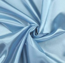 LIGHT BLUE SATIN CHARMEUSE POLYESTER FABRIC 60 DRESSMAKING SOLID SILKY SHINNY