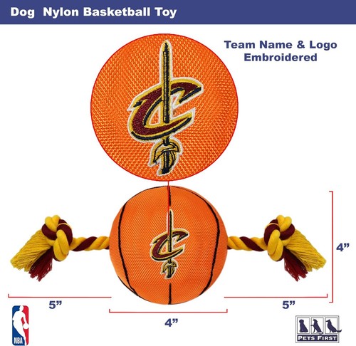 Pets First NBA Basketball Dog Toy with Tug Ropes & Inner Squeaker Tough Dog Toy - Picture 15 of 69
