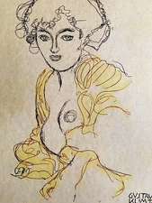 Gustav Klimt Signed Hand Numbered Pencil -Egon Schiele Alberto Giacometti