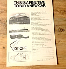 SAAB 96 V4 1970s - FRAMEABLE COLLECTIBLE ORIGINAL CLASSIC CAR ADVERT