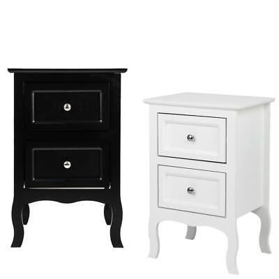 2 Drawer Nightstand Sofa End Table, Tall Side Table With Shelves